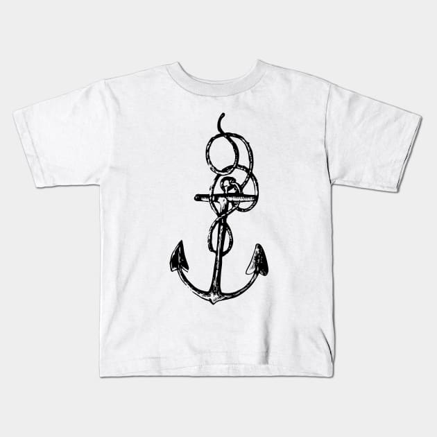 Anchor with rope Kids T-Shirt by FisherCraft